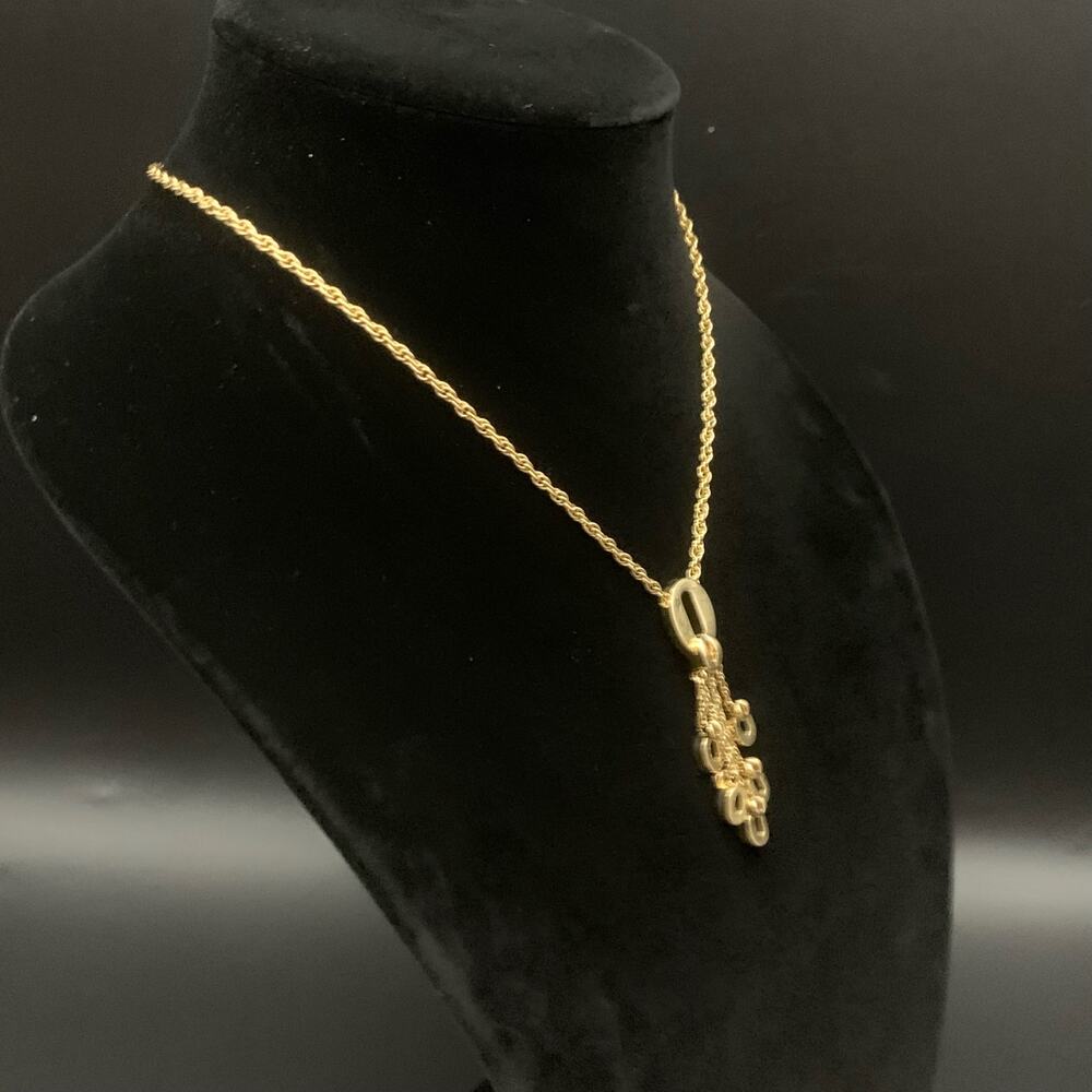 Vintage St. John Gold Plated Dangling Charm Lariat Pendant Necklace Signed - Picture 3 of 10